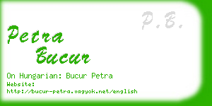 petra bucur business card